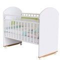 Кроватка детская 4Baby F7 колесо/качалка белый